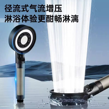 Black 5 Modes Shower Head Adjustable High Pressure Water Saving Portable Filtered Shower Head Faucet Tap Bathroom Accessories
