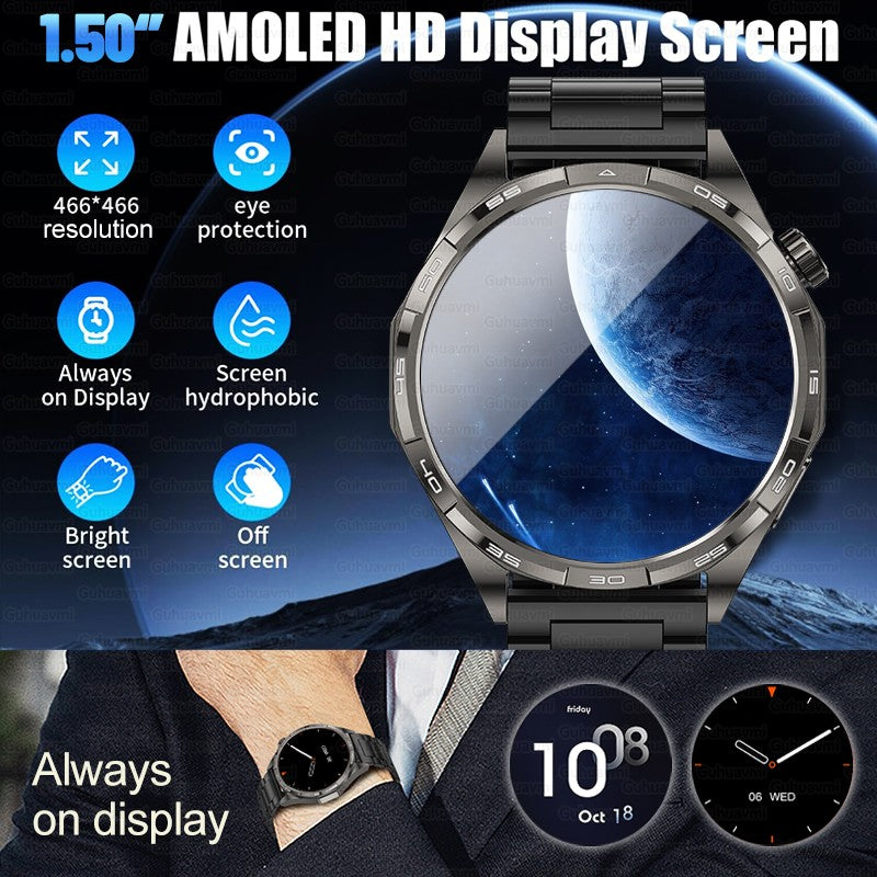 Smartwatch 2026 Novo Watch 6 Pro Masculino Tela HD AMOLED GPS Trajetória de Movimento Frequência Cardíaca Chamada Bluetooth SmartWatch IP68 à prova d'água