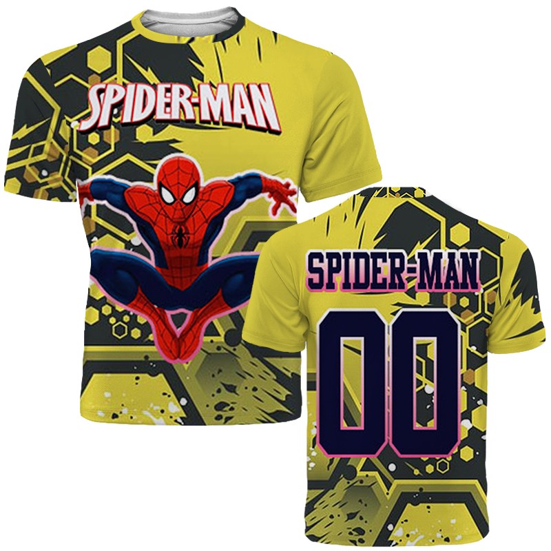 2025 New Marvel superhero Spider-Man Spider-sensing Football jerseys for men and women quick-drying T-shirts graphic t shirts