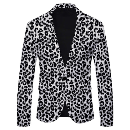 HOO 2025 New Men's Polka Dot Print Leisure blazer Jacket British Fashion Slim-Fitting   blazer    Pattern Customization