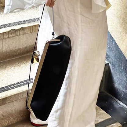 Fashion Long Clutch Bag for Women Luxury Designer Kiss Clip Handbags Luxury Pu Leather Underarm Shoulder Bags Trend Party Purses