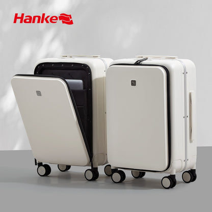 Hanke New Design Luggage Business Travel Suitcase Carry On Boarding Cabin Trolley Case PC Material Rolling Spinner Wheels