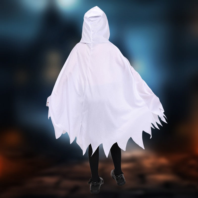 New Halloween Adult Funny Cape White Ghost Cloak Glowing cloak in the darkness Cosplay Costume Masquerade Carnival Cloak