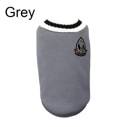 Suéter de Inverno Quentinho para Cães Estilo Colegial Gola V Tricô para Filhotes de Pequeno Porte Colete Roupinhas Jaqueta para Gatinhos