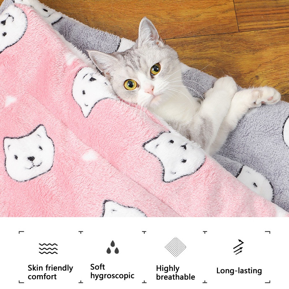 Tapete para Cães Pequenos Fofo, Dupla Face, Quente de Inverno, Sofá Cobertor para Gatos de Médio Porte, Almofada para Cama de Filhotes Macia, Acessórios para Cama de Animais de Estimação