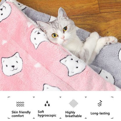 Tapete para Cães Pequenos Fofo, Dupla Face, Quente de Inverno, Sofá Cobertor para Gatos de Médio Porte, Almofada para Cama de Filhotes Macia, Acessórios para Cama de Animais de Estimação