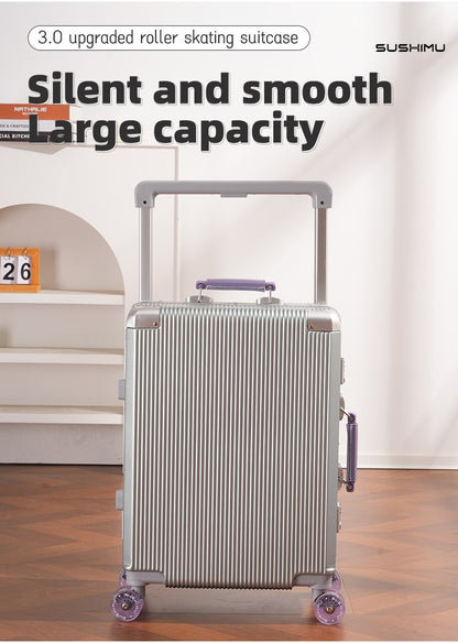 New Style Skate-Wheel Luggage, 24-inch Travel Suitcase, 20-inch Carry-On Suitcase, Premium Combination Lock Suitcase, Business T