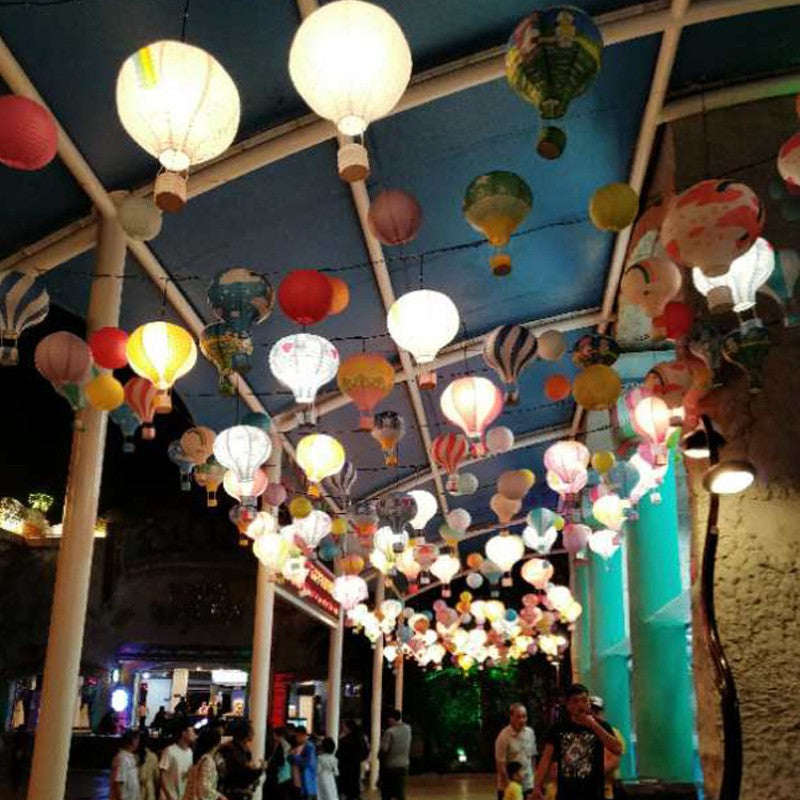 1pc Ceremony Holiday Party Folding Paper Lantern Hot Air Balloon Shape 30/40cm Pink Blue For Kids Baptism Birthday Wedding Decor