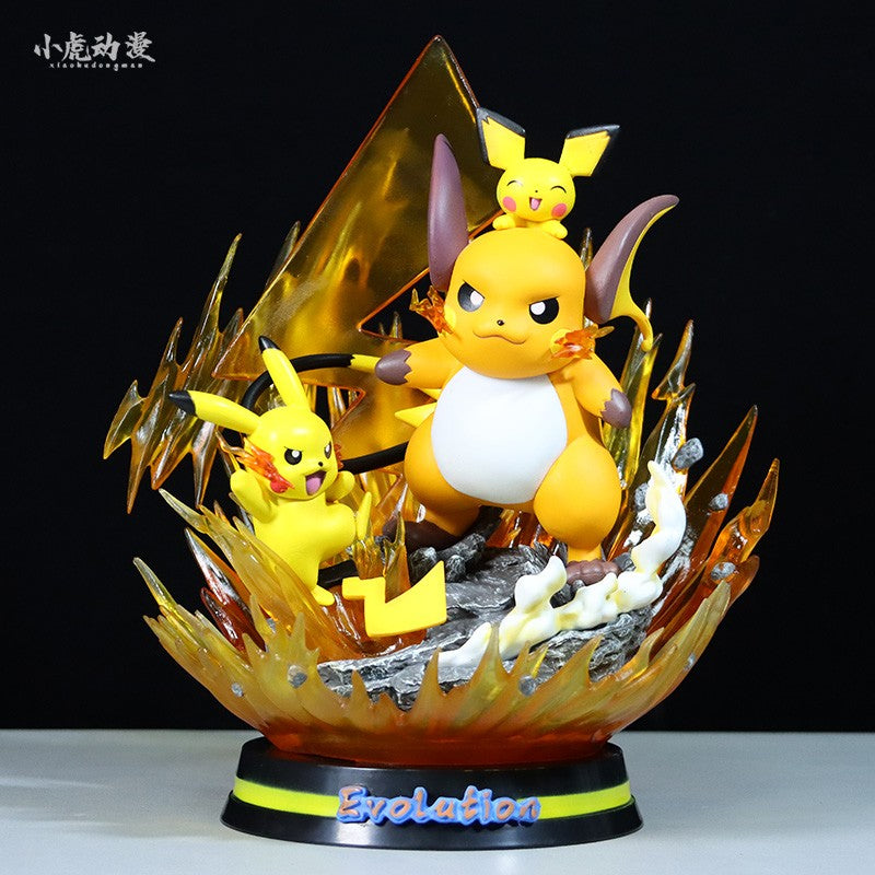 Pokemon Evolução Eevee Anime Figuras Charizard Raichu Mewtwo Dragonite Venusaur Gengar Iluminoso Estatueta PVC Estátua Modelo Brinquedo