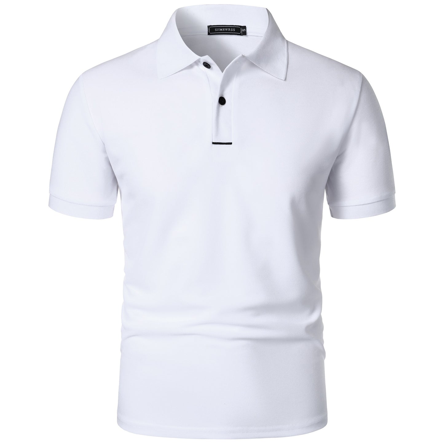 Men's solid color short-sleeved button-down lapel T-shirt casual top