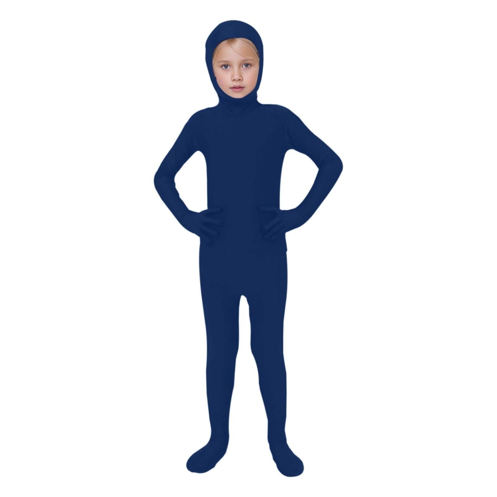 Kids Invisibility Jumpsuits Role Play Tights Full Body Suit Solid One-Piece Jumpsuit Halloween Costume Funny Romper Performance