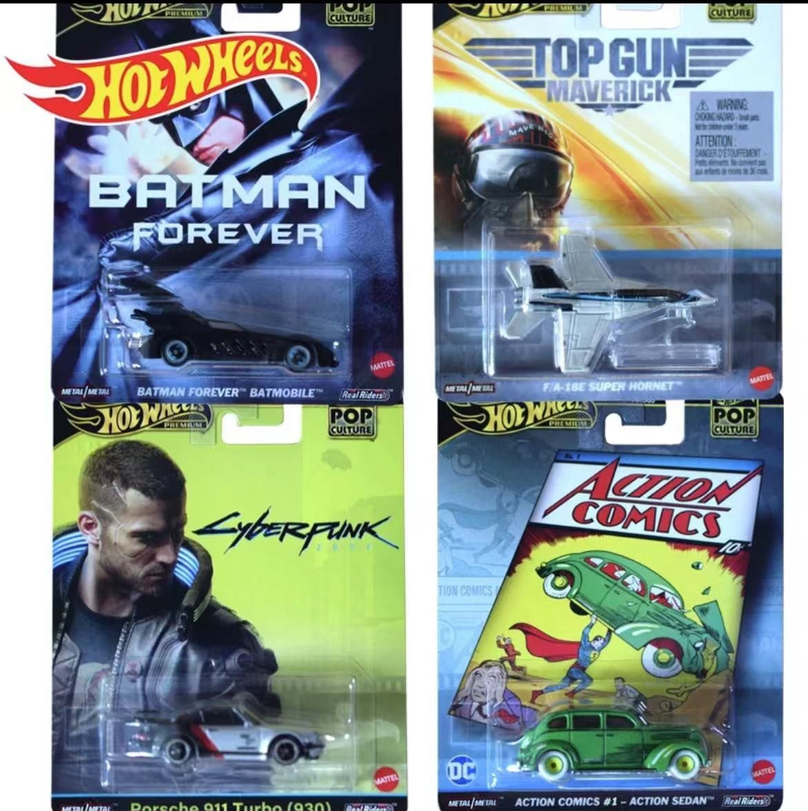 Hot Wheels Cultura de Entretenimento Séries de culturas pop Superman Quadrinhos Batman Porsche 911 F-A carros modelo coleção personalizada presente