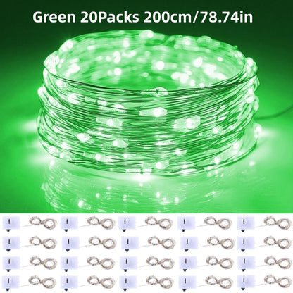 20Packs 2m LED String Lights Warm/Multicolor/Red/Green/Blue/Pink/Purple/White Christmas Atmosphere Firefly Lamp Starry Sky Light