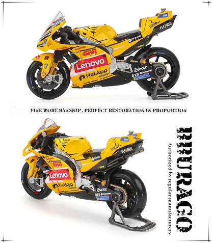 Maisto 1:18 NOVA Ducati Lenovo Team 2023 #1 Bagnaia Campeão Moto GP Corrida motocicleta de liga fundida Modelo de coleção de presente de brinquedo