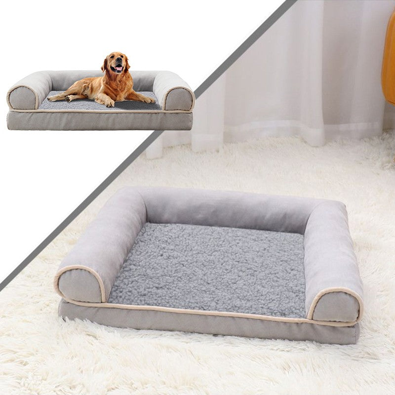 Cama para Cães de Inverno Sofá Cama Pet Profunda Espuma de Memória Filhote de Cachorro Pelúcia Macia Cama Confortável Média Grande Quadrada Tapete Grosso Quente Canil