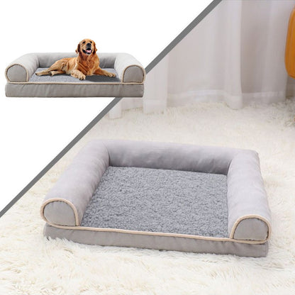 Cama para Cães de Inverno Sofá Cama Pet Profunda Espuma de Memória Filhote de Cachorro Pelúcia Macia Cama Confortável Média Grande Quadrada Tapete Grosso Quente Canil