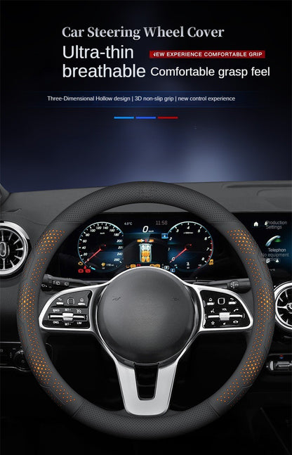 O/D Type Nappa Leather Car Steering Wheel Cover Universal Steering Wheel Cover Steering Wheel Accessories Anti Slip Handle Cover