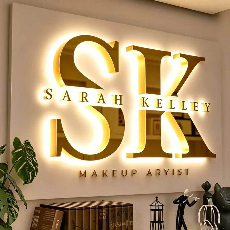 Custom Business Logo Backlit Metal Sign LED Letter for Personalized Brand Beauty Salon Spa Clinic Outdoor Shop Signage CE/UL