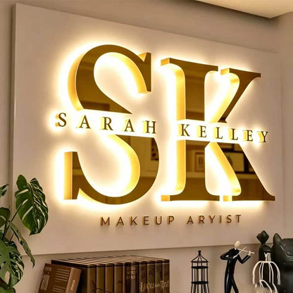 Custom Business Logo Backlit Metal Sign LED Letter for Personalized Brand Beauty Salon Spa Clinic Outdoor Shop Signage CE/UL