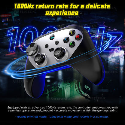 PC Wireless Game Controller Hall Joystick Trigger Mobile Gamepad for Switch/IOS/Android Support Six axis Gyro Turbo Macro M1 M2