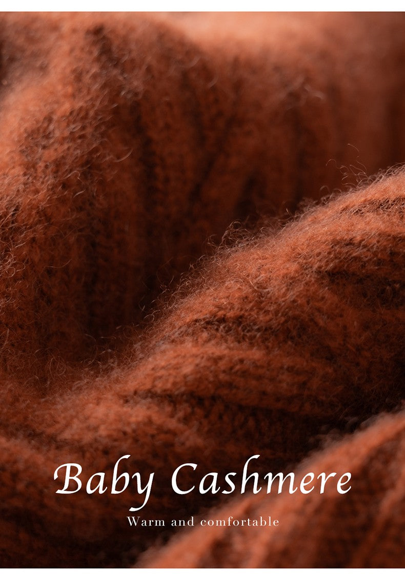 Autumn Winter 100% Cashmere Hat Double Layer Thickened Reversible Cold-Proof Unisex Knitted Wool Hat Versatile Ear Protection