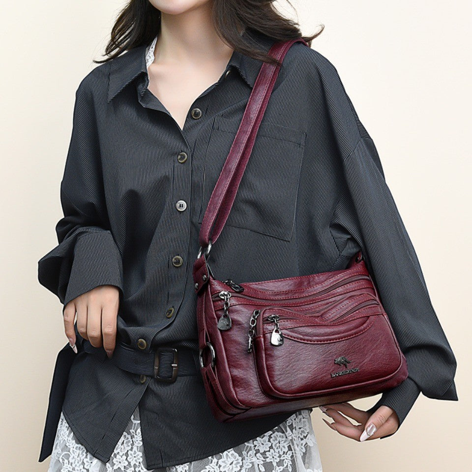 Top Quality Pu Leather Female Crossbody Multiple Pockets Bag Elegant Shoulder Bags for Women Casual Purses and Handbags Sac 2026