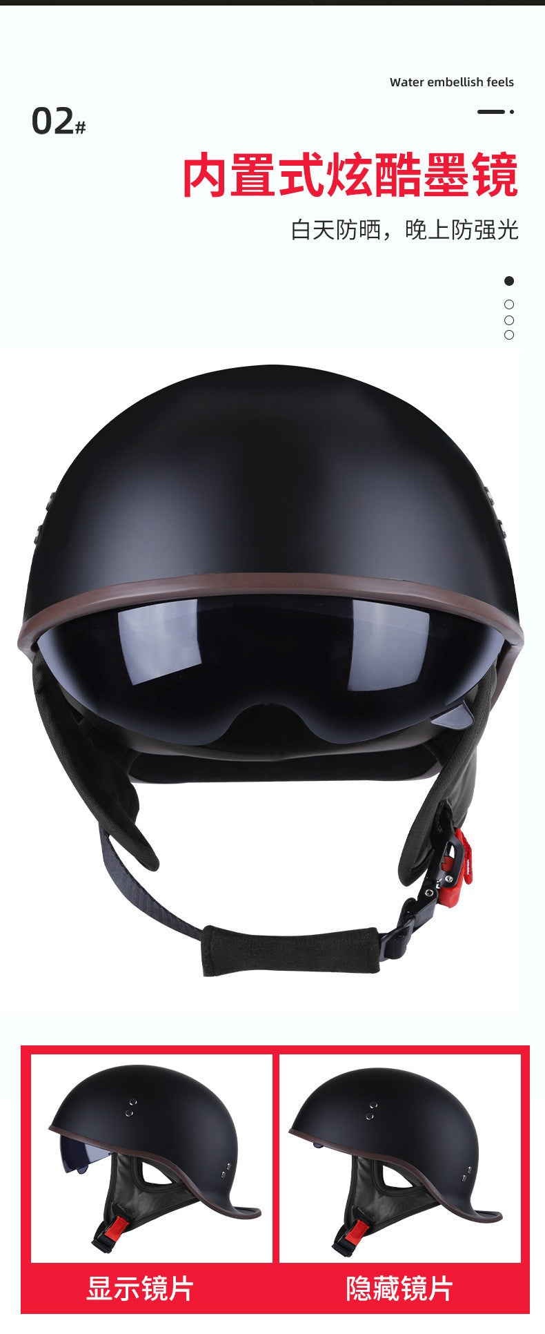 V Half-helmet for Harley Motorcycle Cocked Helmet Retro Helmet Lightweight Four Seasons Unisex Helmet Motorcycle Accessories