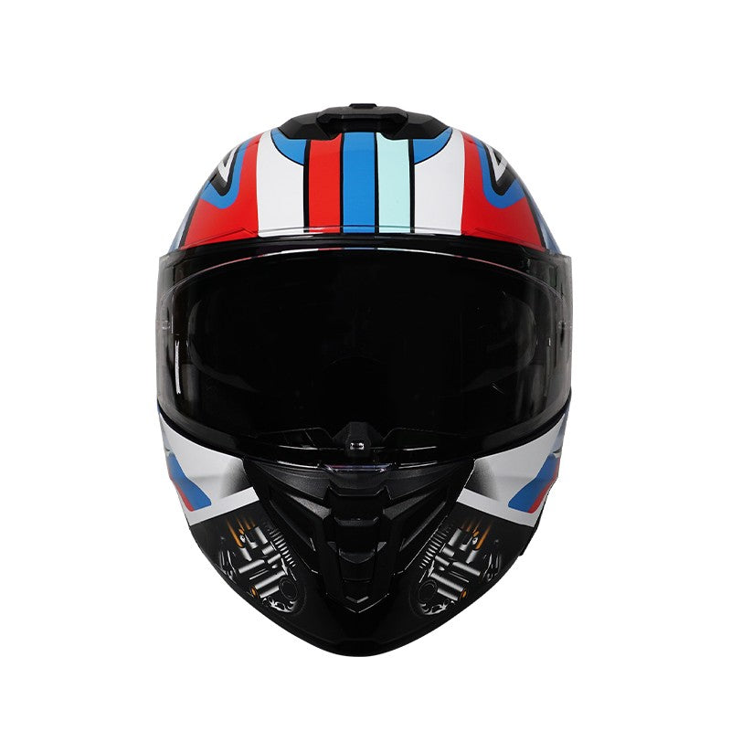 Capacete de motocicleta quente e elegante de inverno com rosto completo e capacete completo e inversão de lente dupla