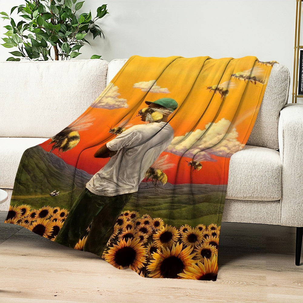 Singer T-Tyler The C-Creator Chromakopia Blanket Plush Nap Sofa rug for Living Room Office Bed Birthday Home Travel Kid Gifts