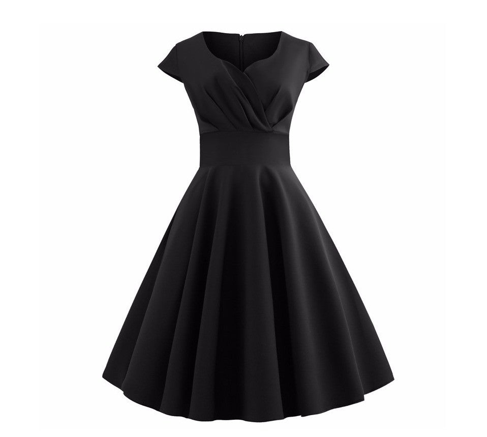 Summer Dress Women Hepburn Vintage Rockabilly Pin Up Dress Robe Femme Casual Ret