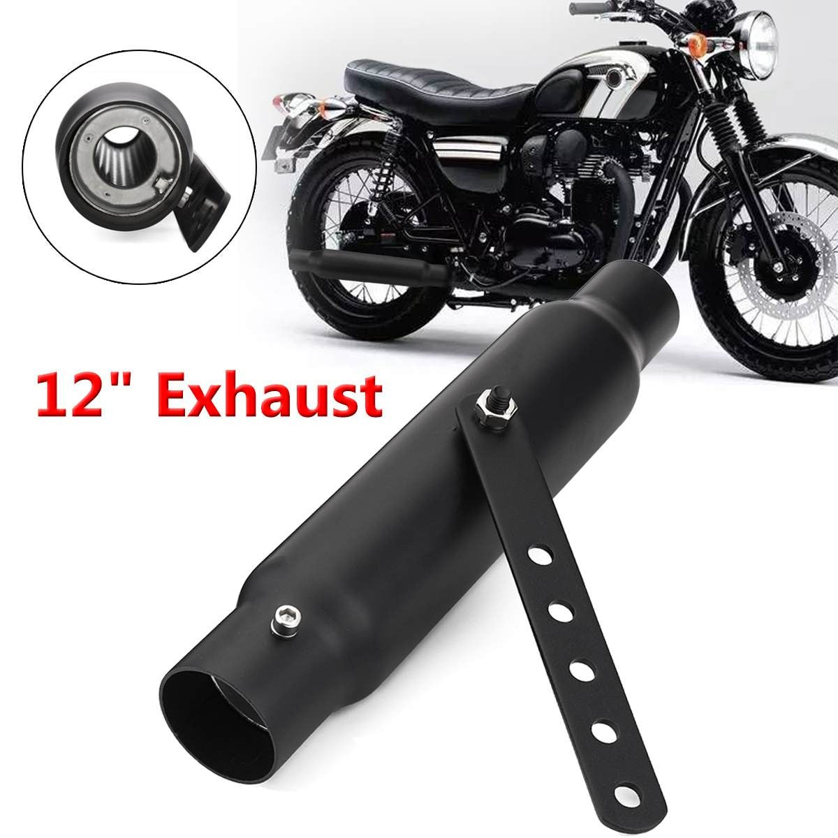 Motorcycle Exhaust Muffler Retro Vintage Classic Electroplating Escap Moto for Cafe Racer Bobber Chopper Custom