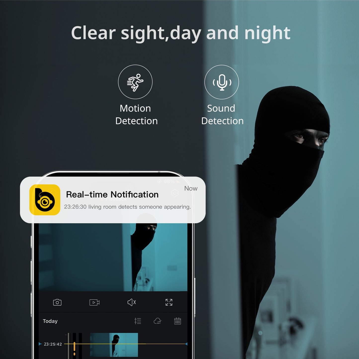 Boykeep 2K 5G/2.4GHz Wi-Fi Indoor Security Camera, Camera for Baby/Elder/Dog/Pet with Phone app, 2-Way Audio Baby Monitor Camera