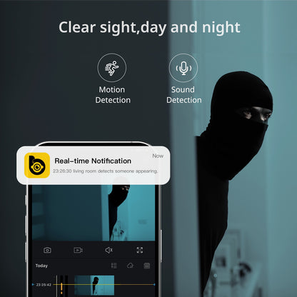 Boykeep 2K 5G/2.4GHz Wi-Fi Indoor Security Camera, Camera for Baby/Elder/Dog/Pet with Phone app, 2-Way Audio Baby Monitor Camera