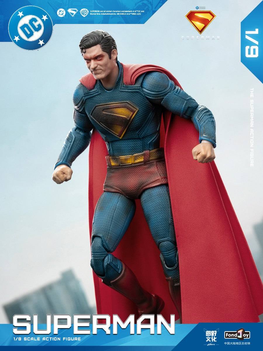 2025 Boneco de Ação Original Fondjoy David Corenswet Superman 1/9 Novo Boneco Superman Articulado em PVC Brinquedo Infantil Presente para Menino