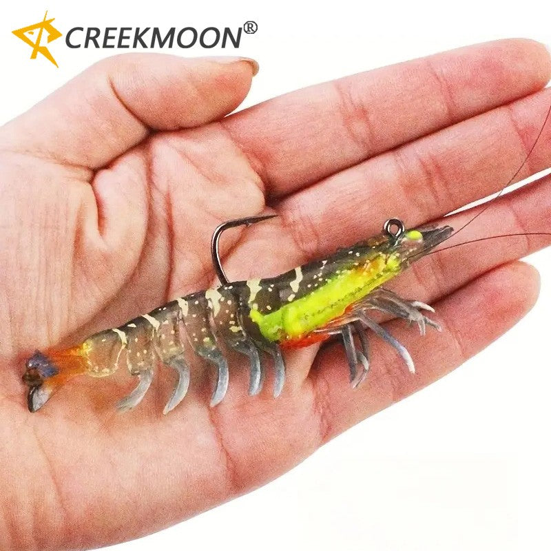 Iscas de Camarão Artificiais Macias e Realistas 9cm 12g, Jigs Luminosos para Pesca de Jigging, Iscas Artificiais para Pesca no Mar, para Peixe Vermelho, Robalo, Camarão, 1 UNID.