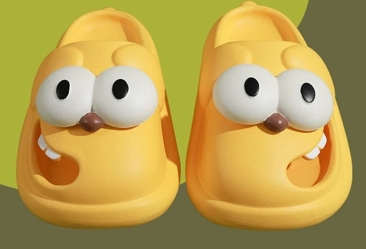 Tongue Kiss Slippers Big Eye Dog Slippers,Cute Funny Big Eye Dog Fun Cartoon Package Head Eva Slippers For Women