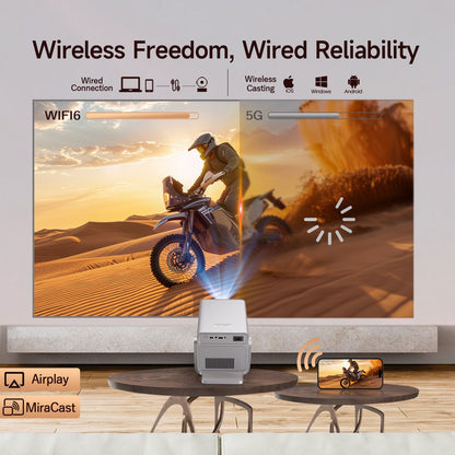 Magcubic 8K Suporte HD 1080P 1000ANSI Projetor X7 Com Alto-falante de 5W Android 14 WiFi6 BT5.4 Projetor de Home Theater e Vídeo para Uso Externo