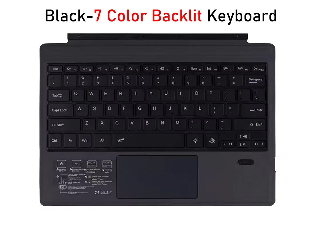 Wireless Bluetooth Keyboard For Microsoft Surface Pro 3 4 5 6 7 7+,Detachable Slim Type Cover Keyboard Trackpad For Surface Pro
