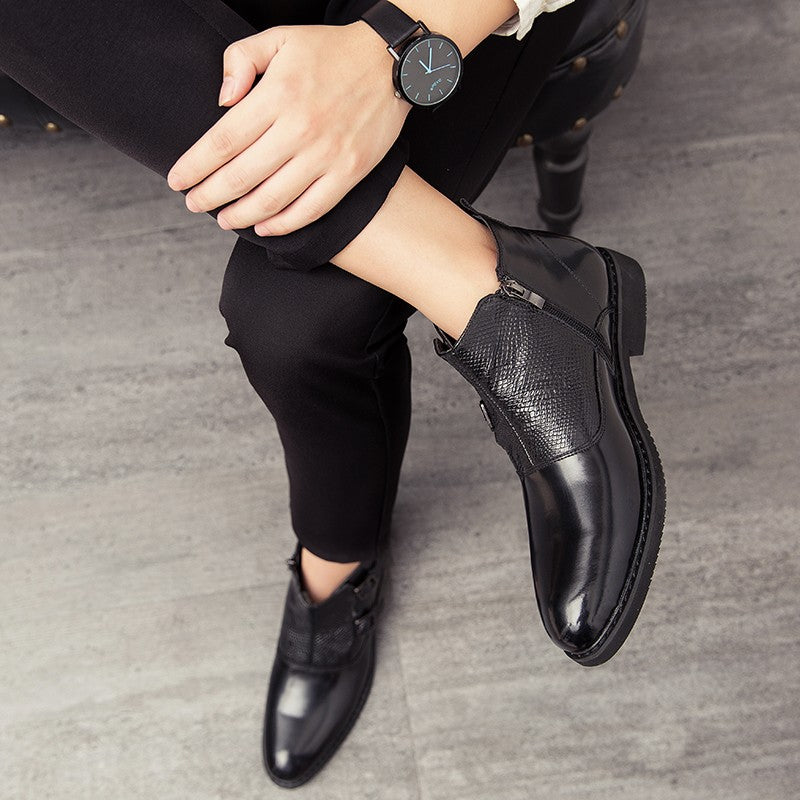 2025 Men's Fashion Chelsea Boots Comfortable Leather Upper Dry Inner Non-Slip Rubber Sole Casual Resistant Ankle Dress Boots