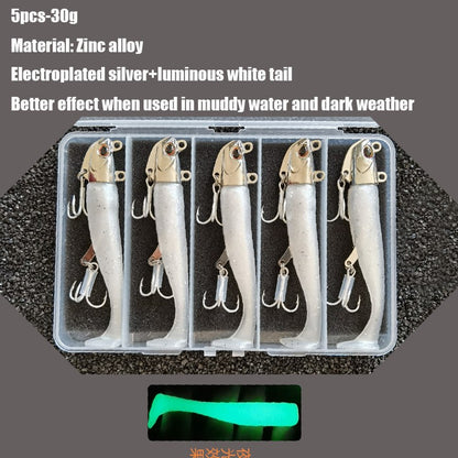 5pcs 30g/111mm Artificial Bait Lumious/Glow Mackerel Sea Bass Snapper Fishing Lure Wobblers Swimbait Jigging soft Baits