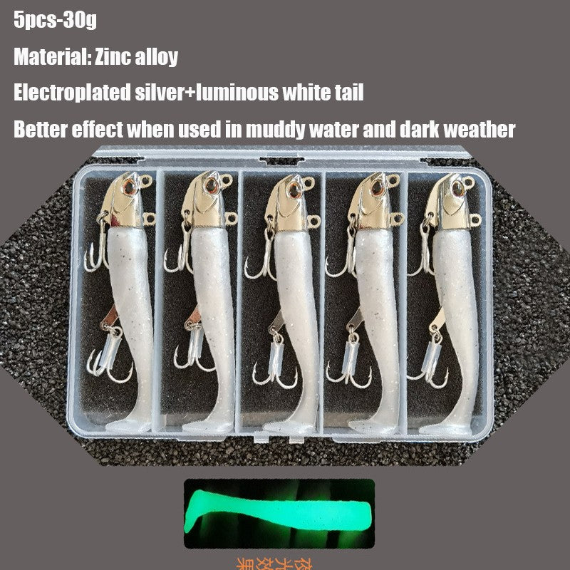 5pcs 30g/111mm Artificial Bait Lumious/Glow Mackerel Sea Bass Snapper Fishing Lure Wobblers Swimbait Jigging soft Baits