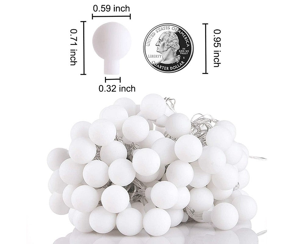 10M 80LED USB Ball String Lights Globe Fairy Lights Waterproof Garland Lights Warm White for Outdoor Wedding Party Garden Home