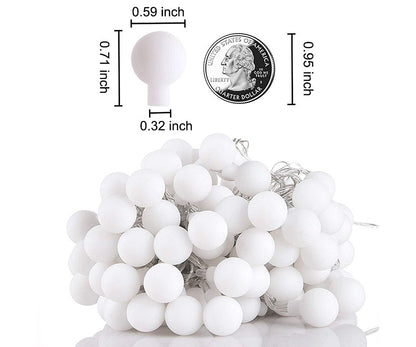 10M 80LED USB Ball String Lights Globe Fairy Lights Waterproof Garland Lights Warm White for Outdoor Wedding Party Garden Home