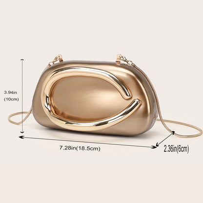 Fashion Women's Handbag Bride Metal Gold Women Luxury Evening Banquet Clutch Bag Shoulder Wedding Purse Party Crossbody Bag