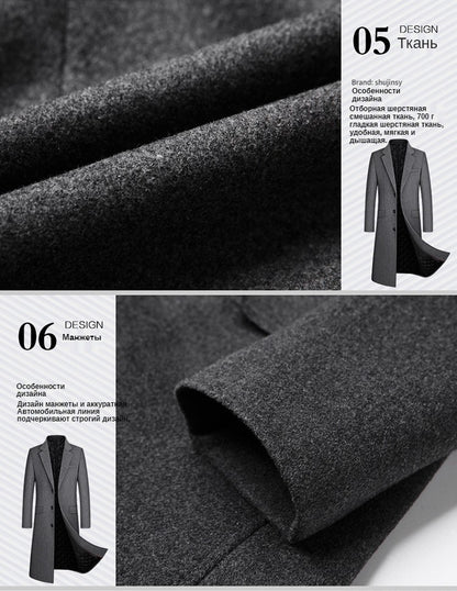 Wool content 30%,New woolen overcoat in autumn and winter, men clothing,coat men, winter coat men, coats for men,men winter coat