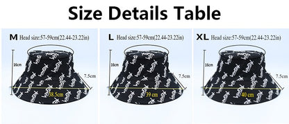 Big Head Letter Bucket Hat for Men Women XL Large Hip Hop Cap Fisherman Hat Summer Sun Hat Plus Size Panama