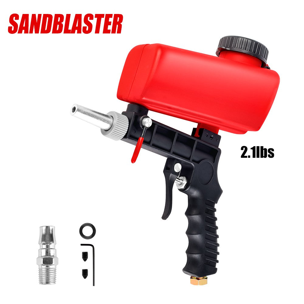 Pistola de Jato de Areia Ajustável 90psi Máquina de Jato de Areia Portátil para Casa Jato de Areia Gravitacional Pneumática Conjunto de Pistola Pequena Portátil Ferramenta a Ar