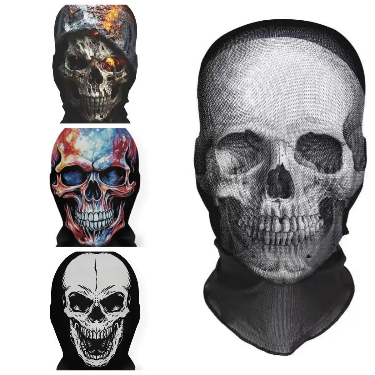 1-Piece 3D Horror Skull Breathable Sun-Proof Headgear Mask, Washable, Prank & Gag Mask