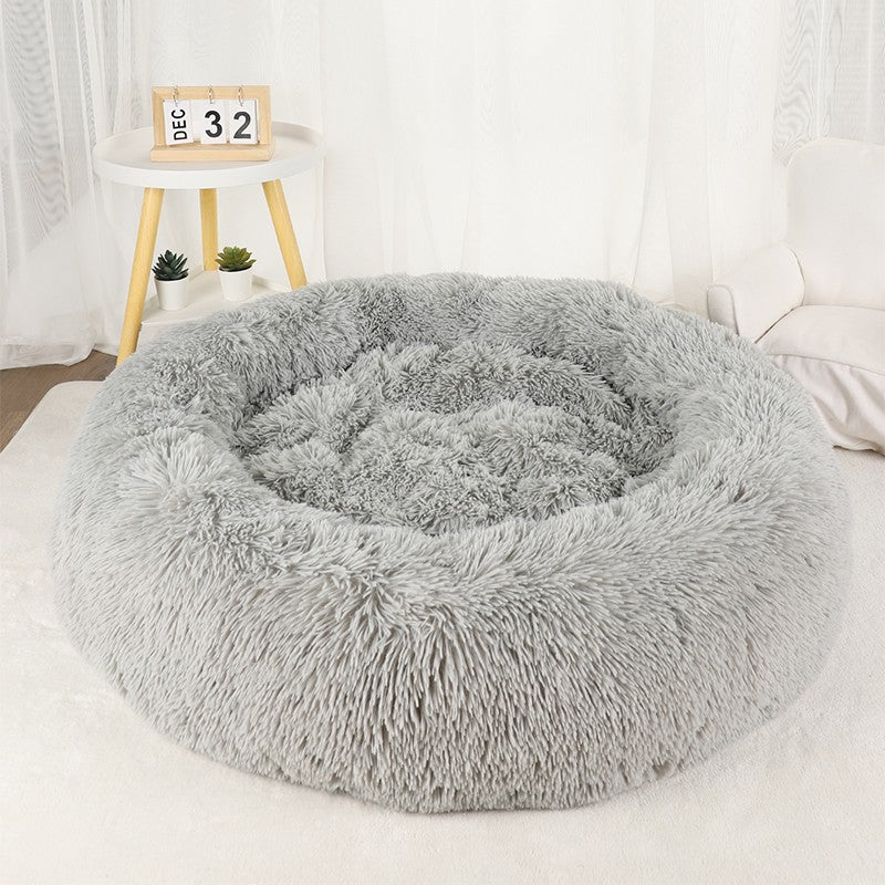 Cama para Cachorro, Donut Grande Redondo, Cesta Pelúcia de Inverno para Cães Médios, Acessórios, Casinha Fofa, Pequeno, Filhote, Animais de Estimação, Gato, Produtos