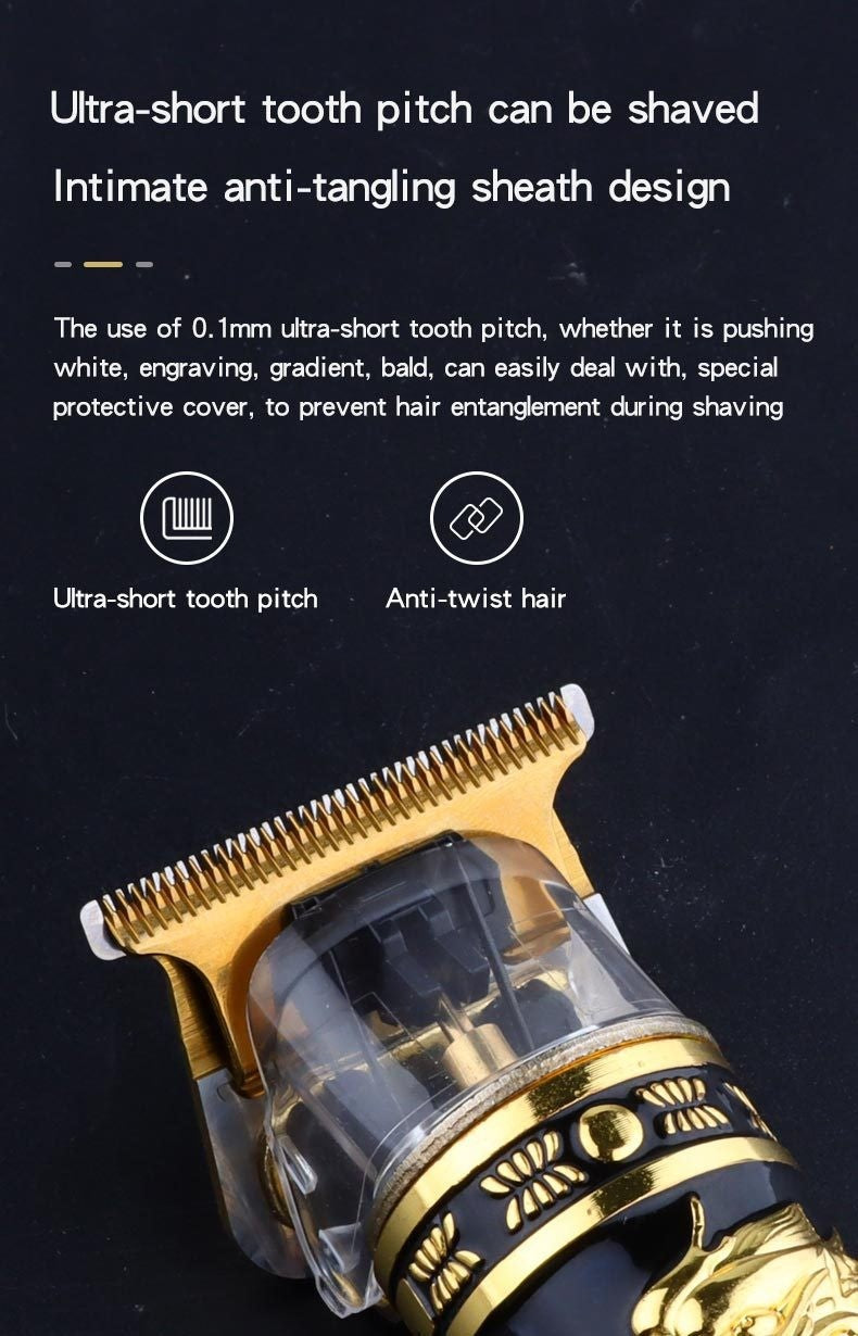 Electric Hair Clipper Professional Men's Hair Clipper LCD Display T-Blade Trimmer Zero Gap Cordless Rechargeable Men's Trimmer G